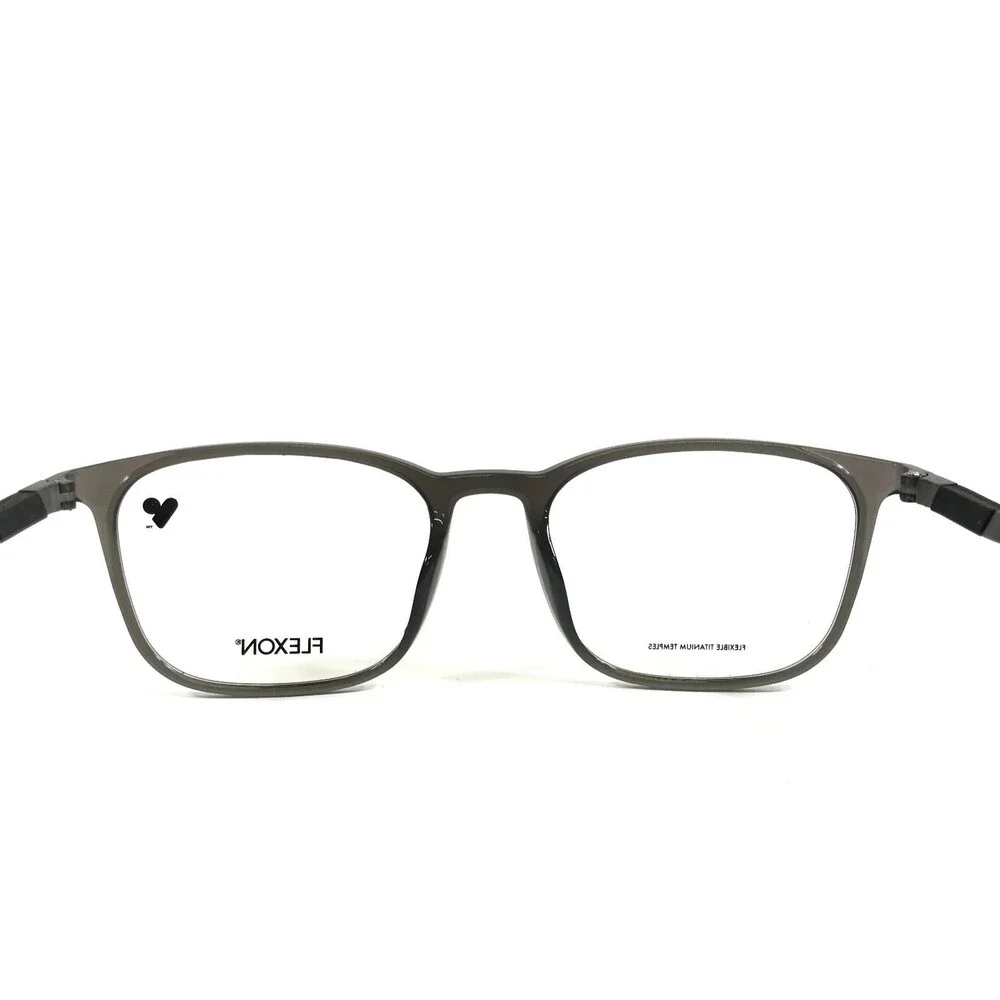 Flexon Eyeglasses Frames EP8017 057 Matte Gray Crystal Square Full Rim 54-19-145